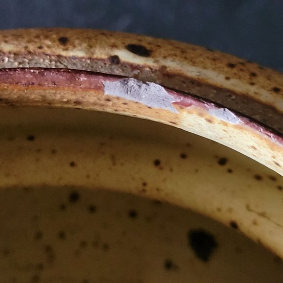 Studio Art Pottery Handmade Speckled Squat Vase MCM Signed Hass - Picture 8 of 8